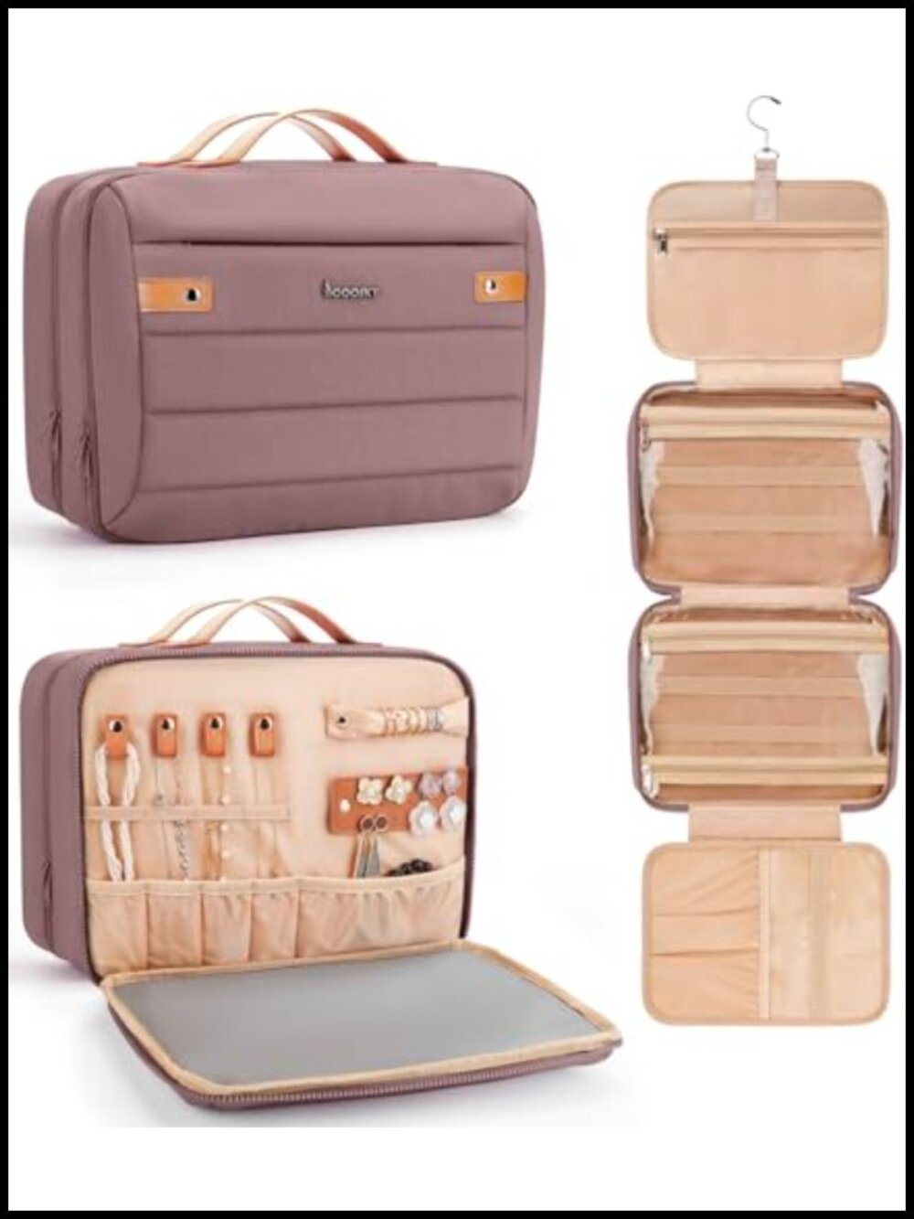 Hanging Toiletry Bag Waterproof Travel Cosmetic Organizer Jewelry Storage